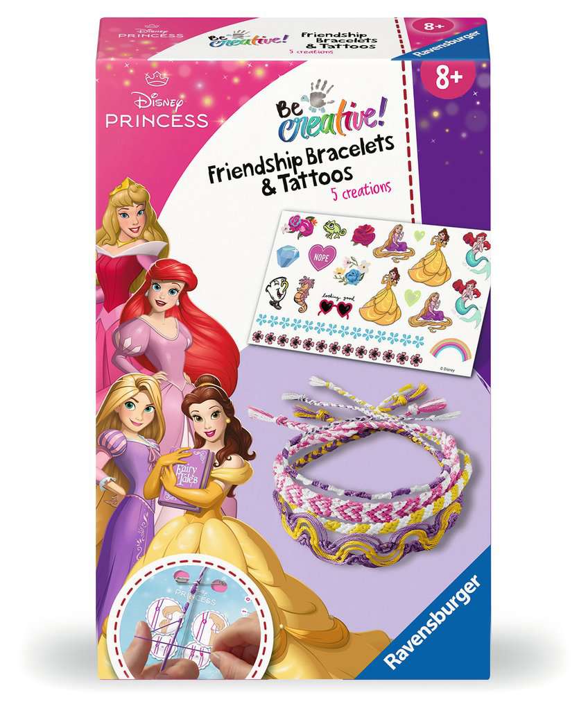 BeCreative Mini Disney Prinzessinnen - Bastelset Freundschaftsbändchen & Tattoos