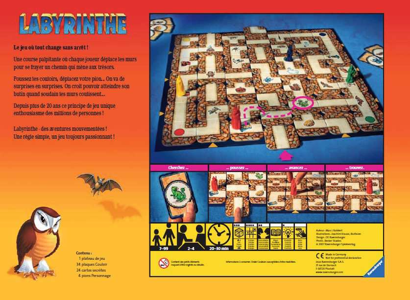 Ancienne Version jeu oiseau rare. Le fou Labyrinthe-Ravensburger édition 1991 