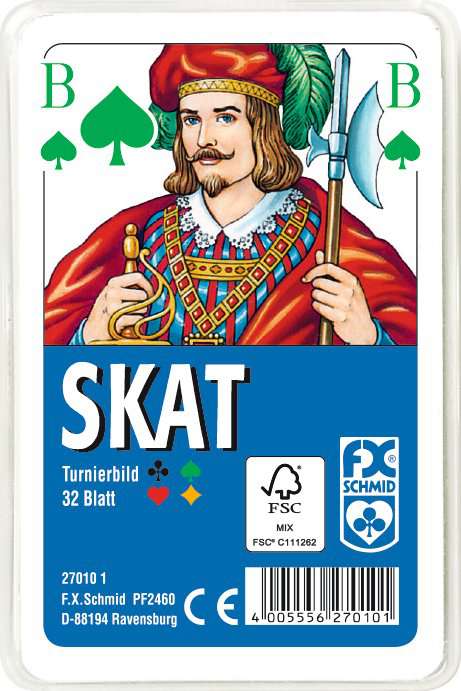 2 x 32 Blatt Ravensburger Spielkarten Skat Turnierkarte des DSkV Etui 27010