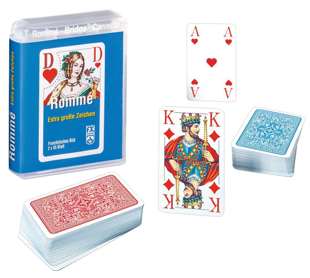 extra große Zeichen Kartenspiel Bridge Canasta Spielkarten ROMME 