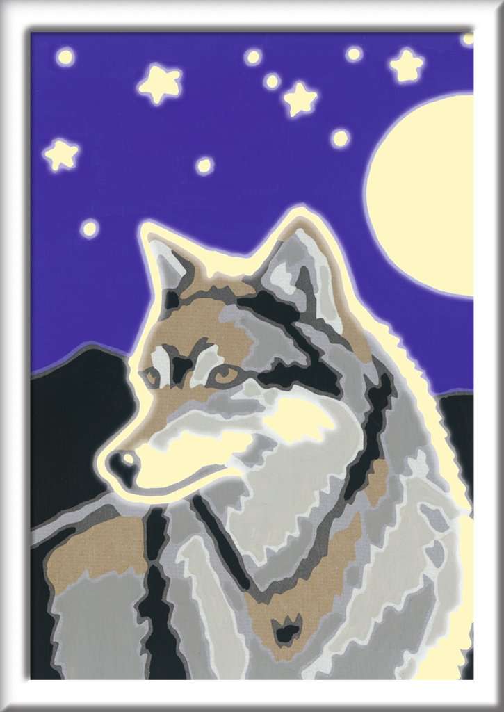 Malen nach Zahlen Wolf Portrait  Tiermotiv NEU Größe 22 cm x 29 cm 