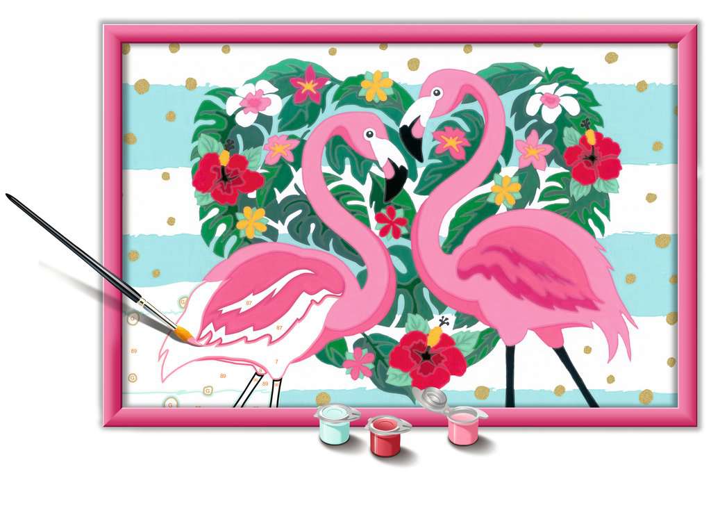 f/ür Kinder ab 7 Jahren Liebenswerte Flamingos Ravensburger Malen nach Zahlen 28782