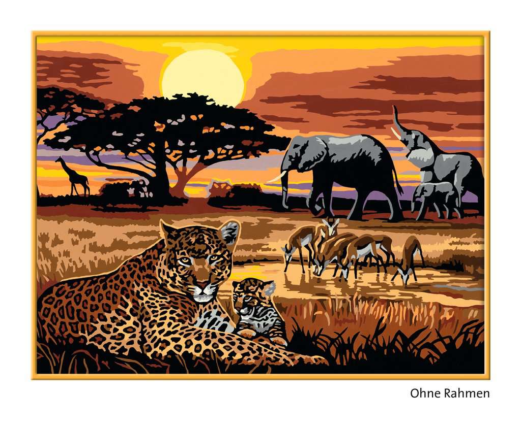 Malen nach Zahlen Erwachsene Wandbild 80x40 cm Malvorlagen Afrika n-A-0364-d-a 