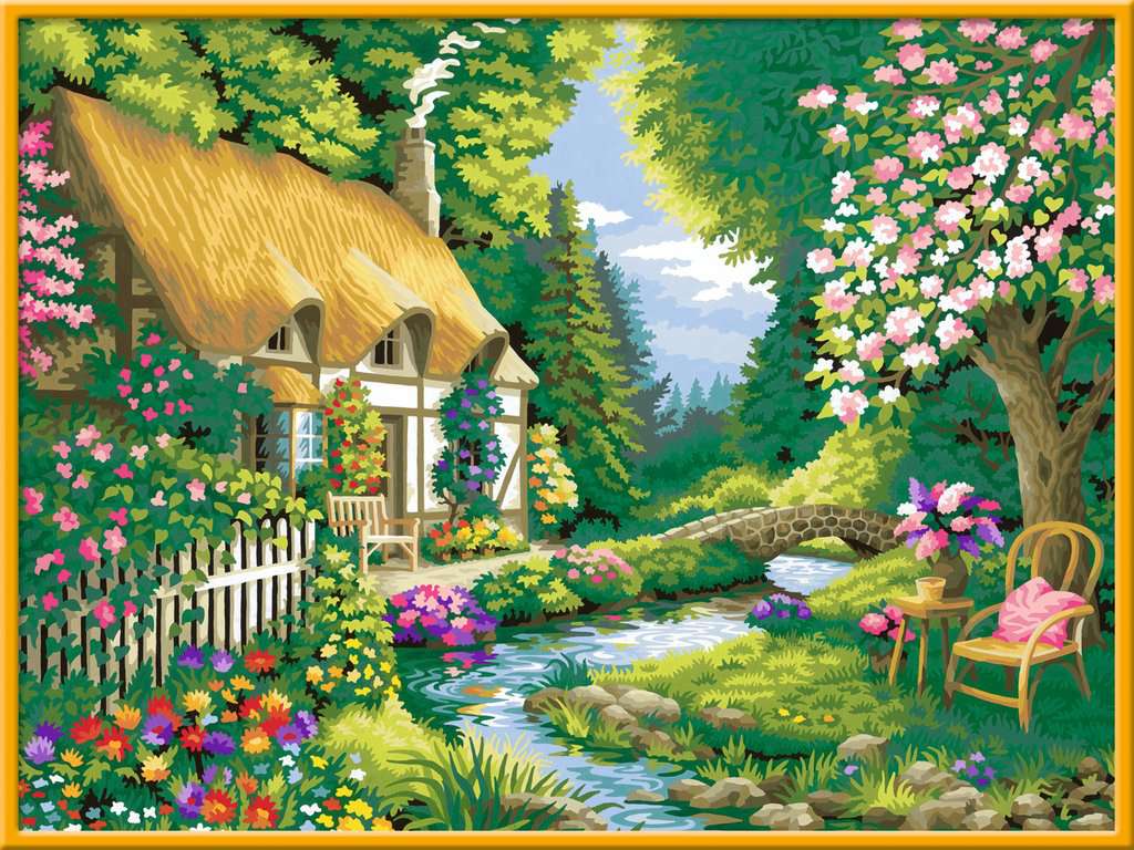 Malen nach Zahlen Premium Ravensburger 28843 40 x 30 cm Cottage Garden 