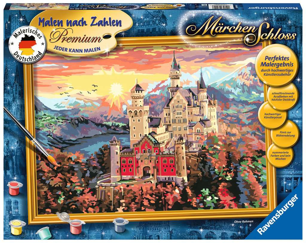 Malen nach Zahlen 40x50cm Disney Schloss Paris Fantasy Hobby Freizeit Basteln 