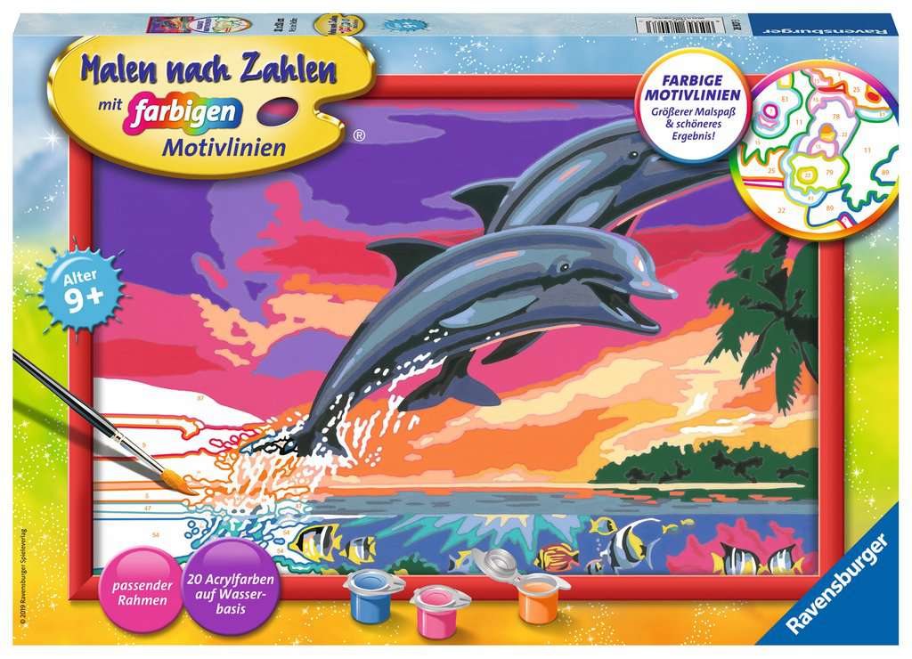 Ravensburger Malen Nach Zahlen Delfine Mal Set Malvorlage Vorlage Bild Kinder 