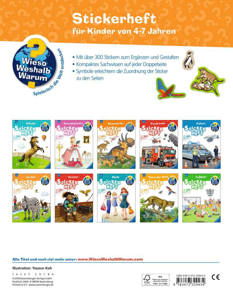 Stickerheft für Kinder ab 4 Jahren Mein Sticker-Zoo