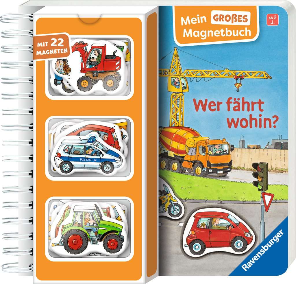 Mein großes Magnetbuch - Wer fährt wohin?, Ravensburger, 24 bis 36 Monate