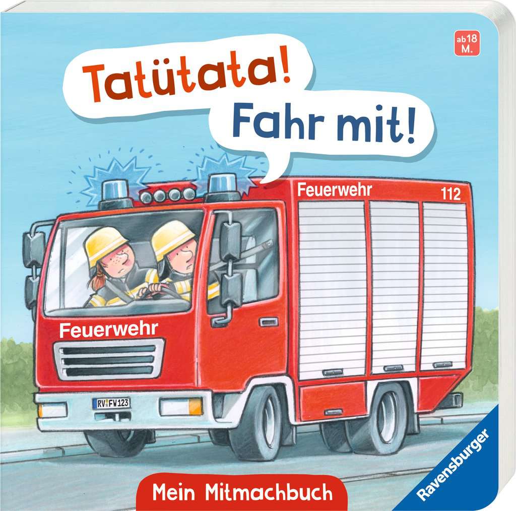 Tatütata! Fahr mit! Mein Feuerwehr-Mitmachbuch, Ravensburger, 18 bis 36 Monate