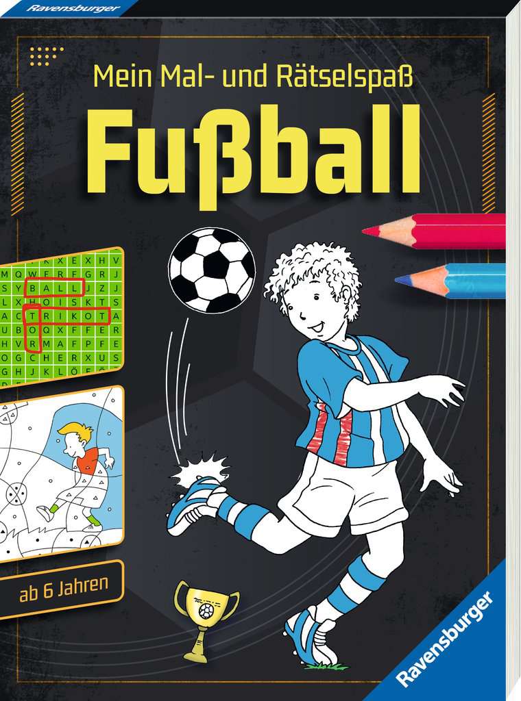 Mein Mal- und Rätselspaß: Fußball, Ravensburger, 6 bis 8 Jahre