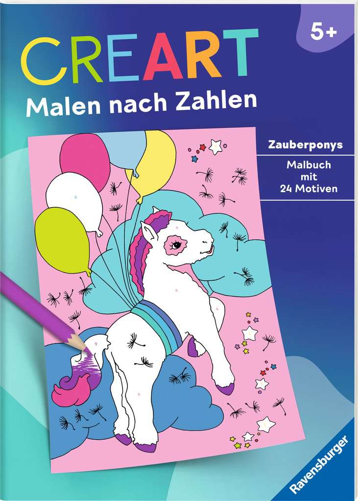 CreArt Malen nach Zahlen ab 5: Zauberponys, Ravensburger, 5 bis 7 Jahre