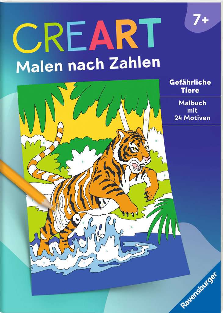 CreArt Malen nach Zahlen ab 7: Gefährliche Tiere, Ravensburger, 7 bis 9 Jahre