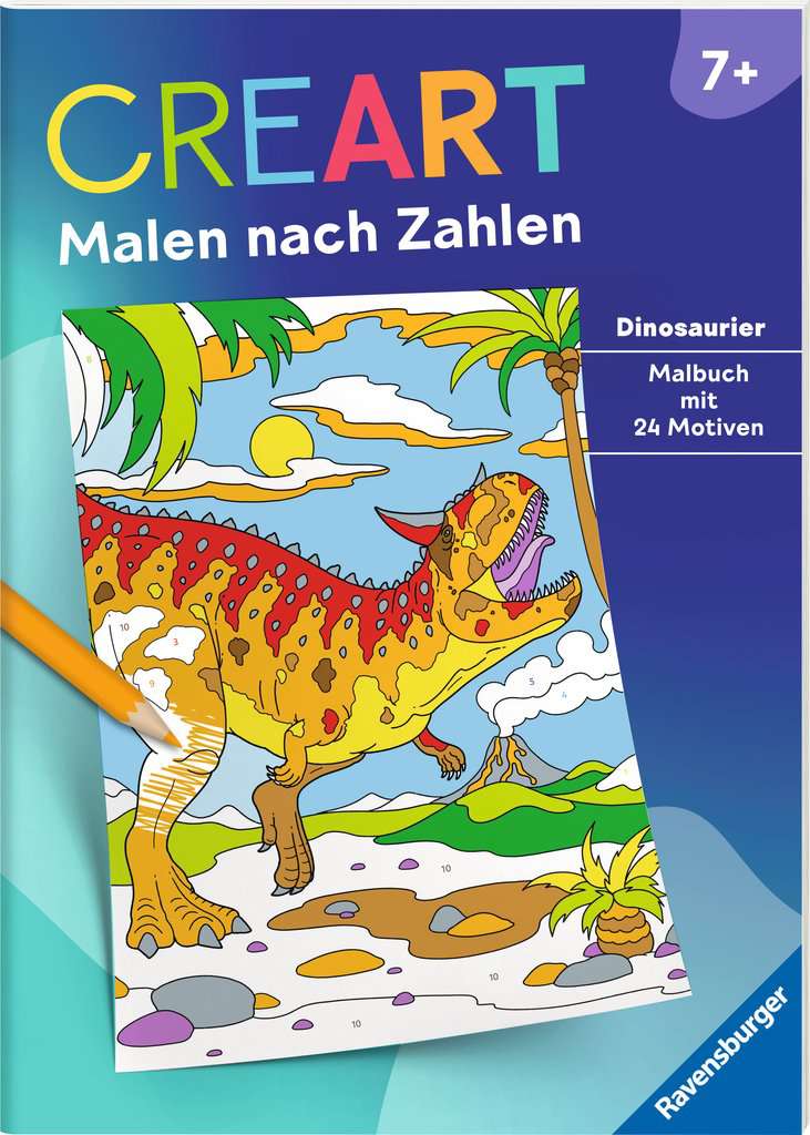 CreArt Malen nach Zahlen ab 7: Dinosaurier, Ravensburger, 7 bis 9 Jahre