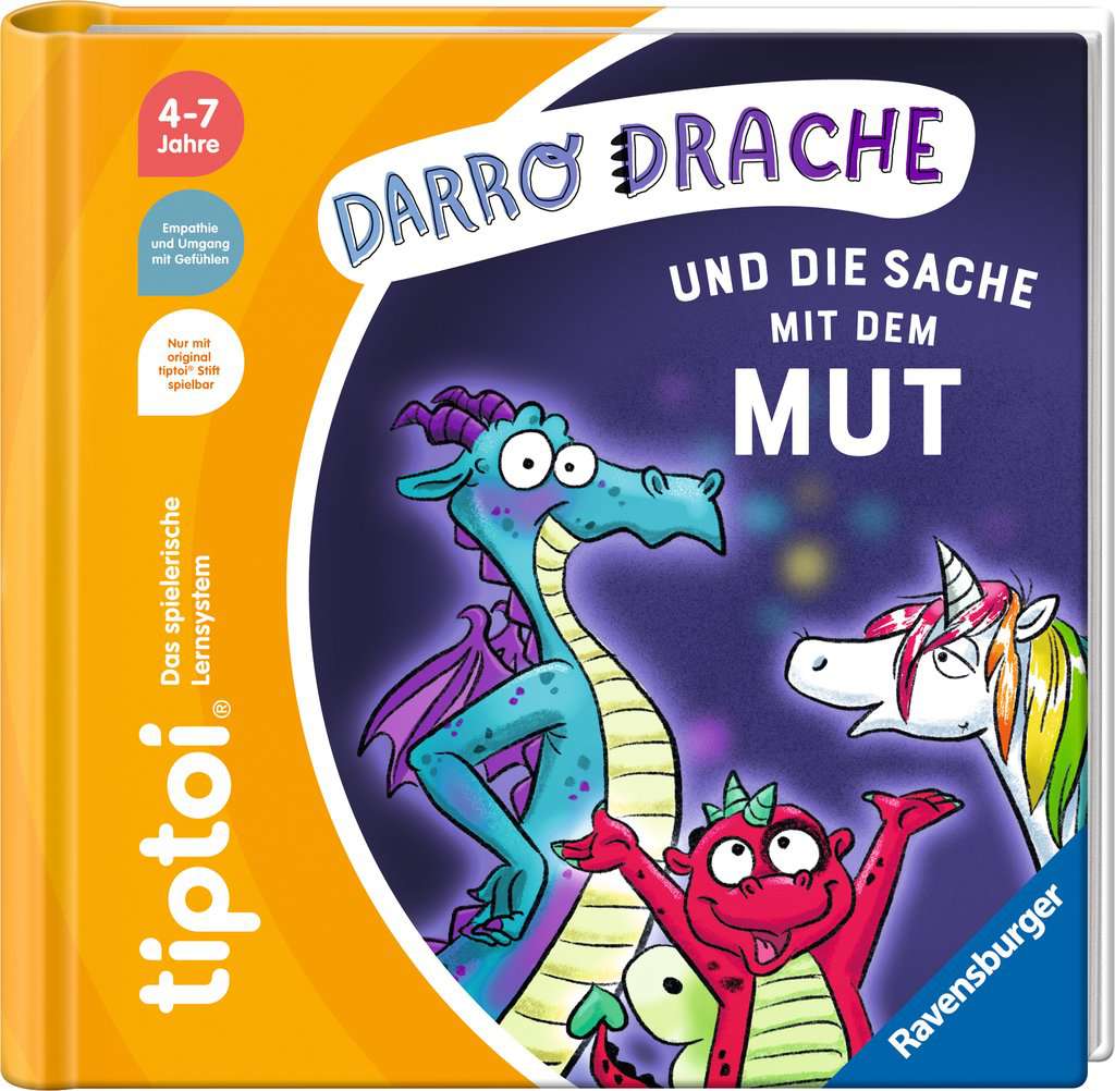 tiptoi Bildergeschichten über den Umgang mit Gefühlen - Darro Drache und die Sache mit dem Mut, Ravensburger, 4 bis 7 Jahre
