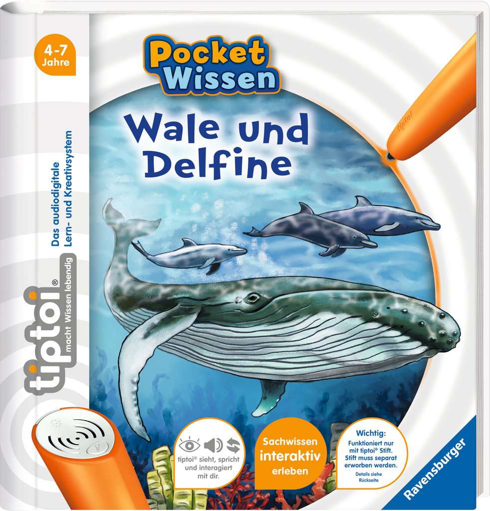 Wale und Delfine Dinosaurier Ravensburger tiptoi  Buch 4-7 Jahre Pocket Wissen Kinder Weltkarten Poster