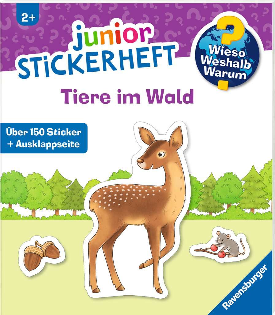 Wieso? Weshalb? Warum? junior Stickerheft - Tiere im Wald, Ravensburger, 2 bis 4 Jahre