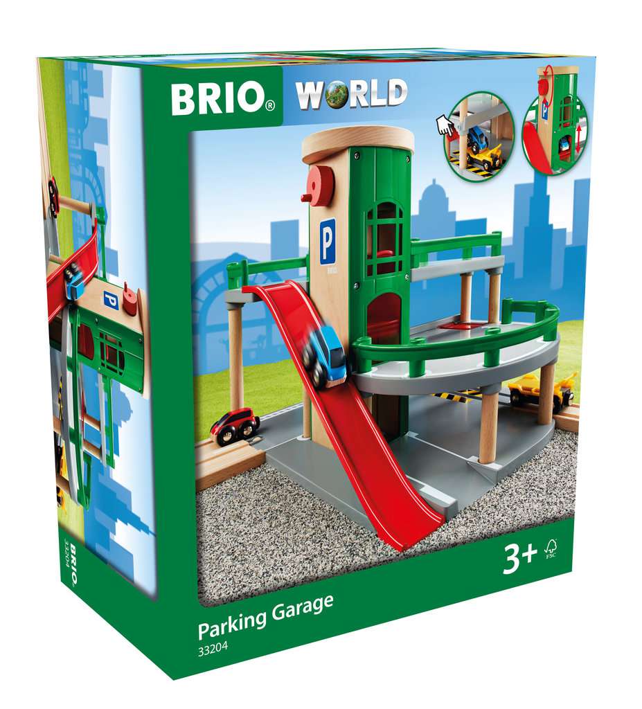 BRIO Parkhaus Straßen und Schienen 7-tlg Holzspielzeug Holz Spielzeug Auto 