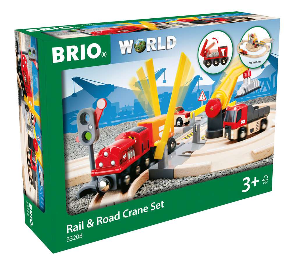 BRIO Straßen und Schienen Kran Set BRIO Eisenbahn BRIO