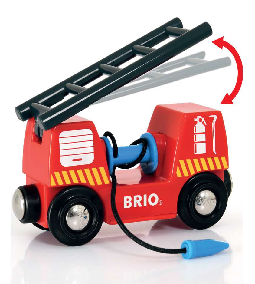 Flamme und Fahrzeug 33876 Brio Feuerwehr Spiel-Set mit Figur 