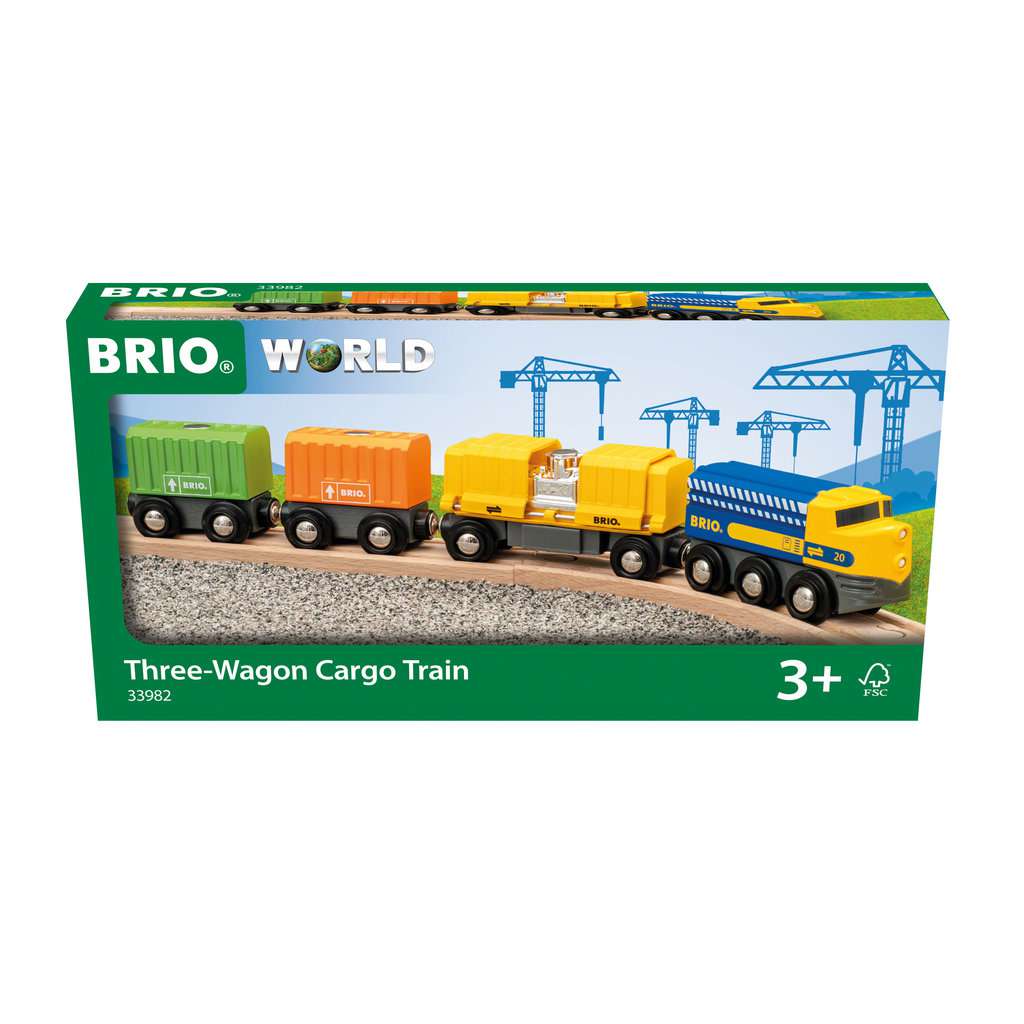 Ravensburger 33982 BRIO Güterzug mit drei Waggons 