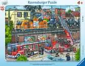 Puzzle cadre 30-48 p - Les pompiers sur la voie ferrée Puzzle;Puzzle enfant - Ravensburger