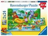 Medvědí rodina kempuje 2x24 dílků 2D Puzzle;Dětské puzzle - Ravensburger