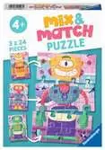 Mix & Match Roztomilí roboti 3x24 dílků 2D Puzzle;Dětské puzzle - Ravensburger