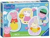 Ravensburger Peppa Pig 4 Large Shaped Jigsaw Puzzles (10,12,14,16pc) Puzzles;Children s Puzzles - Ravensburger