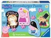 Ravensburger Peppa Pig 4 Shaped Jigsaw Puzzles (4,6,8,10pc) Puzzles;Children s Puzzles - Ravensburger