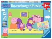 Puzzles 2x12 p - A la maison / Peppa pig Puzzle;Puzzle enfant - Ravensburger