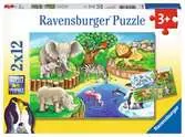Zvířata v zoo 2x12 dílků 2D Puzzle;Dětské puzzle - Ravensburger