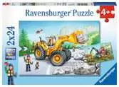 Bagr a lesní traktor 2x24 dílků 2D Puzzle;Dětské puzzle - Ravensburger