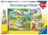 Malá červená Karkůlka 3x49 dílků 2D Puzzle;Dětské puzzle - Ravensburger