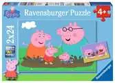 Prasátko Peppa: Šťastná rodina 2x24 dílků 2D Puzzle;Dětské puzzle - Ravensburger