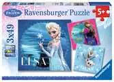 Disney Ledové království: Elsa, Anna & Olaf 3x49 dílků 2D Puzzle;Dětské puzzle - Ravensburger