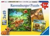Zvířata na zemi 3x49 dílků 2D Puzzle;Dětské puzzle - Ravensburger