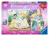 Disney Princezny 3x49 dílků 2D Puzzle;Dětské puzzle - Ravensburger