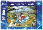 Disney zvířecí přátelé - rodina 100 dílků 2D Puzzle;Dětské puzzle - Ravensburger