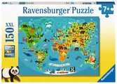 Dieren wereldkaart Puzzels;Puzzels voor kinderen - Ravensburger
