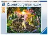 Puzzle 2D: Rodzina wilków 500 elementów Puzzle;Puzzle dla dzieci - Ravensburger