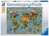 Antike Schmetterling-Weltkarte Puzzle;Erwachsenenpuzzle - Ravensburger