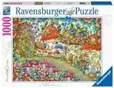 Niedliche Pilzhäuschen in der Blumenwiese Puzzle;Erwachsenenpuzzle - Ravensburger