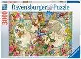 Flora en fauna wereldkaart Puzzels;Puzzels voor volwassenen - Ravensburger