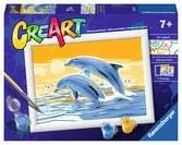 CreArt, Delfini Amici, Dipingere con i Numeri Bambini, Età Raccomandata 7+ Creatività;CreArt - Ravensburger