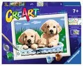 CreArt Paint by Numbers - Cute Puppies Arts & Crafts;CreArt - Ravensburger