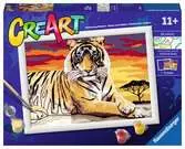 CreArt, Tigre, Dipingere con i Numeri per Bambini, Età Raccomandata 11+ Creatività;CreArt - Ravensburger