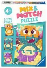 Puzzles Mix & Match 3x24 p - Mignons dinosaures - Image 1 - Cliquer pour agrandir