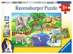 Puzzle dla dzieci 2D: Zwierzęta w zoo 2x12 elementów - Zdjęcie 1 - Kliknij aby przybliżyć