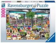 Květinový trh v Amsterdamu 1000 dílků - obrázek 1 - Klikněte pro zvětšení