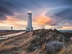 Magische Stimmung über dem Leuchtturm von Akranes, Island - Bild 2 - Klicken zum Vergößern
